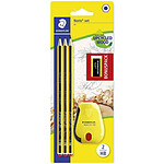 STAEDTLER Kit de 3 crayons Anniversaire + taille-crayon + gomme Noris, carte blister