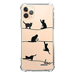 Evetane Coque iPhone 11 Pro anti-choc souple angles renforcés transparente Motif Chat Lignes