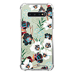 LaCoqueFrançaise Coque Samsung Galaxy S10 anti-choc souple angles renforcés transparente Motif Fleurs vert d'eau