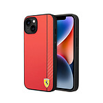 Ferrari Coque pour iPhone 14 Plus Design Élégant Effet Carbone Rouge / Noir