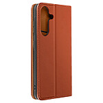 Avizar Housse pour Samsung Galaxy S23 FE Cuir Véritable Porte-carte Marron Clair