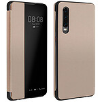 Avizar Housse Huawei P30 Étui Grande Fenêtre Translucide Coque Rigide doré