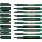 FABER-CASTELL Feutre Extra-fin FINEPEN 1511 Pointe 0,4 mm Vert x 10