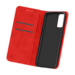 Avizar Housse OnePlus 9 Folio Vintage Porte-carte Fonction Support Rouge