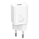 Baseus Chargeur secteur 25W Charge rapide et sécurisée Compact  Super Si Blanc