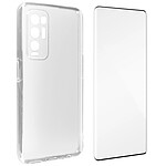 Avizar Coque Oppo Find X3 Neo Souple et Film Verre Trempé 9H - transparent / noir