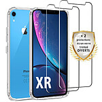 Evetane Coque iPhone XR Silicone + 2 Vitres en verre trempé Protection écran