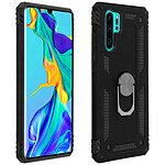 Avizar Coque Huawei P30 Pro Bi matière Rigide Souple Bague Support Vidéo Noir