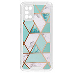 Avizar Coque Marbre Samsung Galaxy A03s Hybride avec Coins Renforcés turquoise et blanc