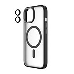 QDOS Coque et Lentille de Protection pour iPhone 15 MagSafe Noir transparent