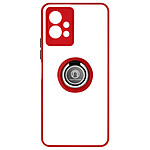 Avizar Coque pour Vivo Y55 5G Bi-matière Bague Métallique Support Vidéo  rouge