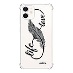 Evetane Coque iPhone 12 mini anti-choc souple angles renforcés transparente Motif Love Life