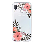 Evetane Coque Samsung Galaxy A40 360 intégrale transparente Motif Fleurs roses Tendance