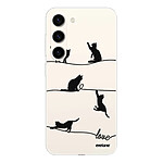 Evetane Coque Coque Samsung Galaxy S23 360 intégrale transparente Motif Chat Lignes Tendance