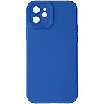 Avizar Coque pour iPhone 12 Silicone Mat Protection Caméra Bleu