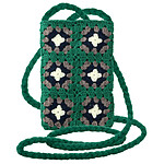 Avizar Sac Bandoulière pour Smartphone Tissé Motif Carreau  Vert