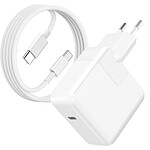 Moxie Chargeur Secteur USB C pour MacBook Charge Rapide 30W Câble 1.7m Blanc