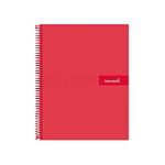 LIDERPAPEL Cahier spirale crafty A4 240p 90g quadrillé 5x5mm microperforé 4 trous - Rouge