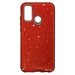 Avizar Coque Huawei P smart 2020 Paillette Amovible Silicone Semi-rigide Rouge