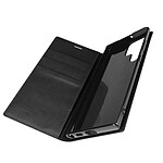 Avizar Étui Galaxy S22 Ultra Folio Cuir Véritable Porte cartes Support Vidéo - noir