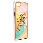 Avizar Coque pour iPhone 7 8 et SE 2020 Bi-matière avec Bague de Maintien à Strass Effet Bijou Motif Plage ''Never Stop Dreaming'' Orange