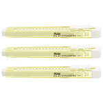 PENTEL Stylo gomme CLIC ERASER, Corps Jaune pastel x 3