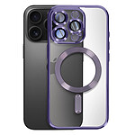 Avizar Coque MagSafe pour iPhone 16 Pro Max Silicone Contour Chromé Violet