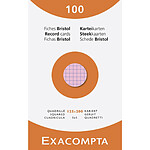 EXACOMPTA Étui de 100 fiches - bristol quadrillé 5x5 non perforé 125x200mm - Couleurs assorties