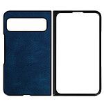 Avizar Coque pour Google Pixel Fold, Rigide en Simili Cuir Bleu Foncé