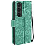 Avizar Étui Mandala Fleurs pour Galaxy S24 FE Portefeuille Support Dragonne Vert Pâle