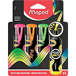 MAPED Surligneur FLEX, pointe flexible, étui carton de 4