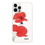 Evetane Coque iPhone 12/12 Pro silicone transparente Motif Coquelicot ultra resistant