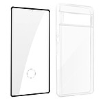 Avizar Coque pour Google Pixel 7 Pro Silicone Souple et Film Verre Trempé 9H  Contour noir