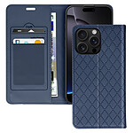 Avizar Étui Folio pour iPhone 16 Pro Max Losange Porte cartes Support Vidéo Bleu Nuit