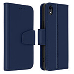 Avizar Housse Apple iPhone XR Cuir Porte-carte Fonction Support Premium bleu nuit