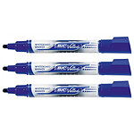 BIC Feutre tableau blanc effaçable à sec LIQUID INK Tank Pointe Ogive Large Bleu x 3