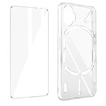 Avizar Coque pour Nothing Phone 1 Silicone Souple et Film Verre Trempé 9H  transparent