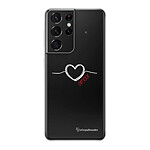 LaCoqueFrançaise Coque Samsung Galaxy S21 Ultra 5G 360 intégrale transparente Motif Coeur Blanc Amour Tendance