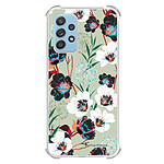 LaCoqueFrançaise Coque Samsung Galaxy A52 Silicone antichocs Solides coins renforcés  transparente Motif Fleurs vert d'eau