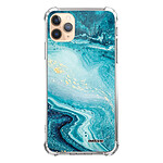 Evetane Coque iPhone 11 Pro anti-choc souple angles renforcés transparente Motif Bleu Nacré Marbre