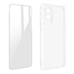 Avizar Coque OnePlus Nord 2 Silicone Souple Film Verre Trempé 9H Transparent