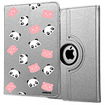 Evetane Etui iPad 2/3/4 rigide argent Tête de Panda