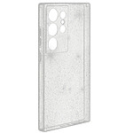 Avizar Coque pour Samsung S24 Ultra Silicone Pailleté Caméra Protégée Transparent