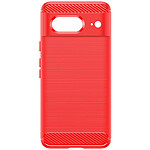 Avizar Coque pour Google Pixel 8 Effet Carbone Silicone Flexible Antichoc  Rouge