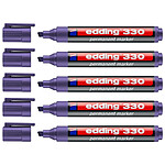 EDDING Marqueur Permanent 330 Violet Pointe Biseautée 1-5 mm x 5