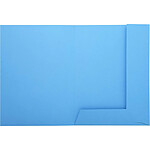 EXACOMPTA Paquet de 50 chemises imprimées 2 rabats SUPER 210 - 24x32cm Bleu clair x 5