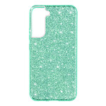 Avizar Coque pour Samsung Galaxy S22 Paillette Feuille Amovible Silicone Semi-rigide  Vert