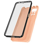 Avizar Coque pour Xiaomi Redmi Note 11 Pro 5G Intégrale Arrière Rigide Transparent et Avant Souple  rose champagne