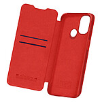 Nillkin Housse pour OnePlus Nord N100 Étui Folio Porte-carte Cuir Véritable Qin  Rouge