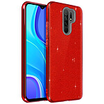 Avizar Coque pour Xiaomi Redmi 9 Paillette Amovible Silicone Semi-rigide rouge